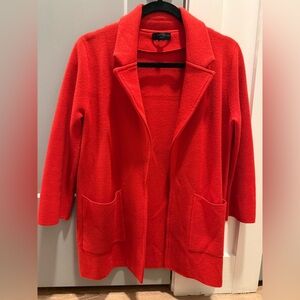 Jcrew 365 Vibrant Red Open Front Cardigan